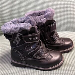 Kids Black and Gray Winter Boots